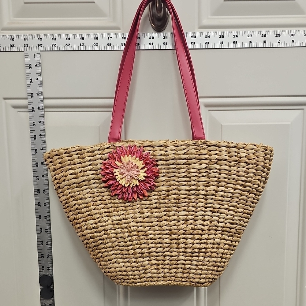 Straw, Summer, Vacation, Spring, Tote, Bag, Purse, Cottage, Flower, Wedding, Y2k